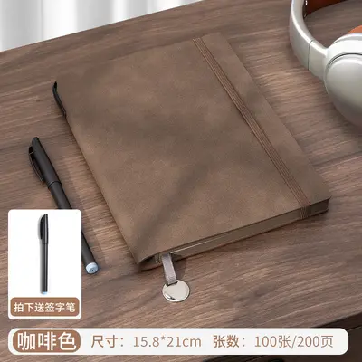 Sheepskin Leather Strap Notebook, Soft Leather Office Meeting Journal - 9