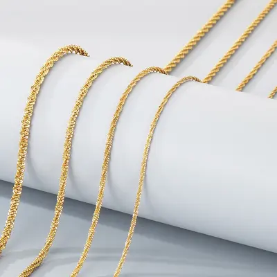 Titanyum Çelik Burgu Zincir Kolye Paslanmaz Çelik Mısır Zincir Unisex