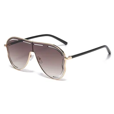 Large Frame Toad-Shaped Sunglasses, Hollow-Out Y2K Style - 9