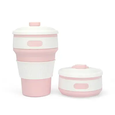 Grenzüberschreitender heißer faltbarer Wasserbehälter 350 ml Silikonbecher praktischer komprimierbarer faltbarer Kaffeebecher Großhändler Hersteller Quelle - 7