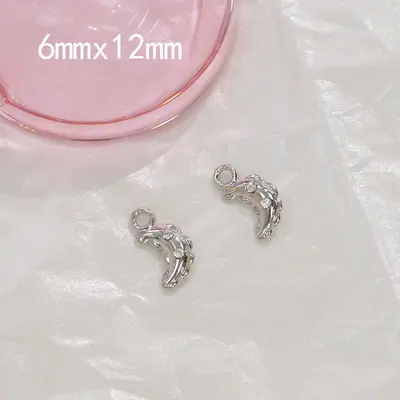Silver Zircon Bow, Cross, Star and Rose Pendant for Handmade DIY Jewelry Making