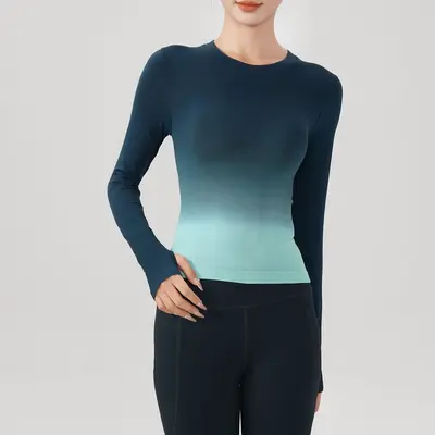 Gradient Yoga Top, Long Sleeve, Quick-Dry - 10