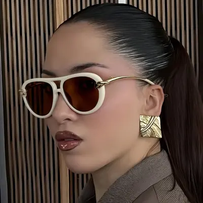 Sonnenbrille im Krötenform-Design mit doppeltem Steg - 3