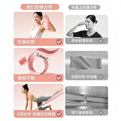 瑜伽弹力带练背拉力带女阻力带力量训练健身弹力绳拉伸开肩弹力绳 - 5
