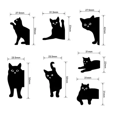 Black Cat Magnetic Bookmark, Gift for Cat Lovers - 12