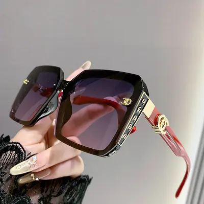 Women's Large-Frame Anti-UV Sunglasses for Round Faces - 7