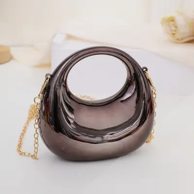 2026 New Trendy Cross-Border Chain Mini Bag Crescent Acrylic Top Handle Lipstick Coin Purse Kids Bag Shoulder Bag - 11