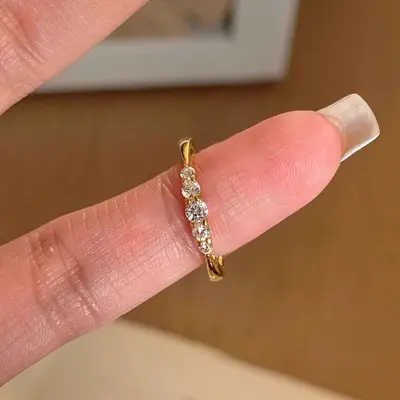 Starry Sky Pave Diamond Ring Adjustable Elegant - 7