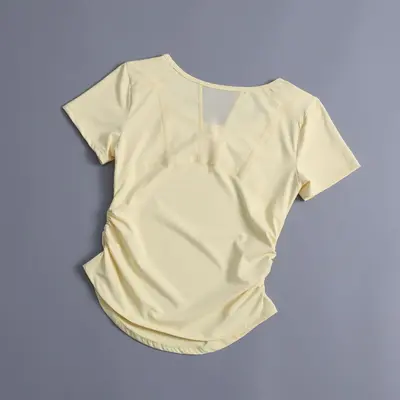 Women's Short Sleeve Quick-Dry Mesh Back Yoga Top - 11