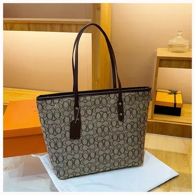 Large Capacity Retro Tote Bag, Commuter Single-Shoulder Handbag - 1
