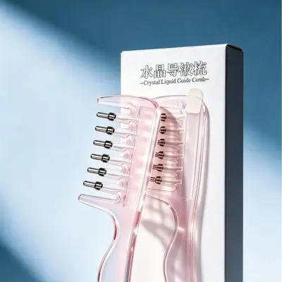 厂家直销新品头皮上药器精油导液梳子按摩生发液七齿上药梳水晶梳 - 7