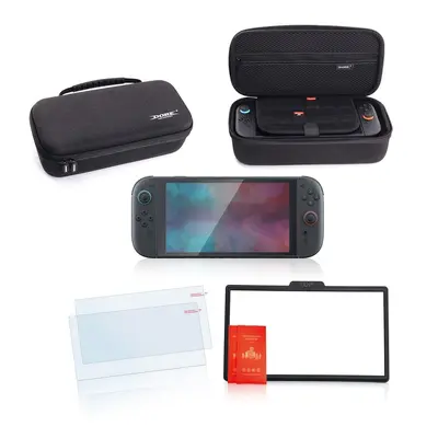 Switch2 Host Storage Case NS2 Screen Tempered Glass Film with Application Tool 4-in-1 Set TNS-51109