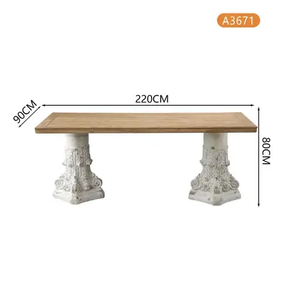 American Country Style Embossed Dining Table for Living Room and Hotel - 7