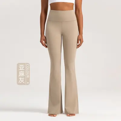 Yogahose mit High-Waist, Nylon 66, Weites Bein, Damen - 11
