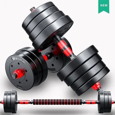 Dambıl erkek ev fitness ekipmanları ayarlanabilir ağırlık katı 20KG kauçuk kaplı halter seti kombinasyonu ayrılabilir