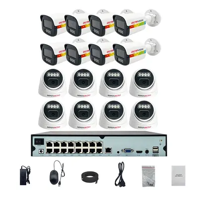 4K High-Resolution POE Security Camera Set, Dual-Light Full-Color Night Vision Recording, Waterproof Complete Equipment Set Suitable for Indoor and Outdoor Use - 9