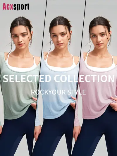 Women's Thin Yoga Cover-Up Top, Breathable and Quick-Dry - 4