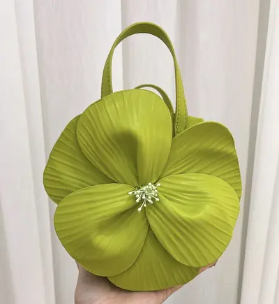 Women's French Petal Floral Tote Bag, Single-Shoulder Chain Strap - 12