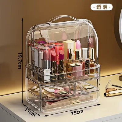 Internet-beliebte Kosmetikaufbewahrungsbox, hochwertiges großes Aufbewahrungsregal für Schreibtisch, Schmuck-Aufbewahrungsbox für Lippenstift auf der Toilettentisch - 7