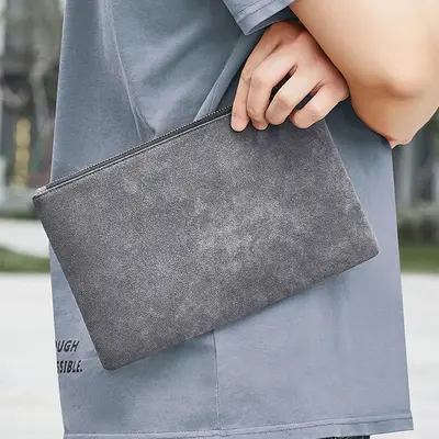 Men's Waterproof Leather Clutch Bag, Large Capacity - 5