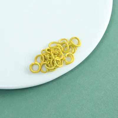 Renkli çinko alaşımlı fırınlanmış boyalı 10mm ve 8mm açık halka DIY takı bağlantı halkası - 13