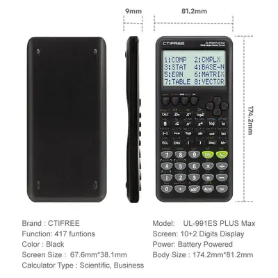 Cross-Border E-commerce Bestseller 991esplus2nd Scientific Calculator Function Calculator Student Exam 417 Functions