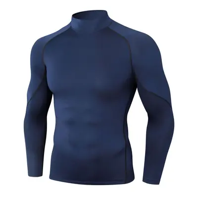 Men's Running Top, Turtleneck Long-Sleeve Moisture-Wicking Quick-Dry Training Shirt - 9