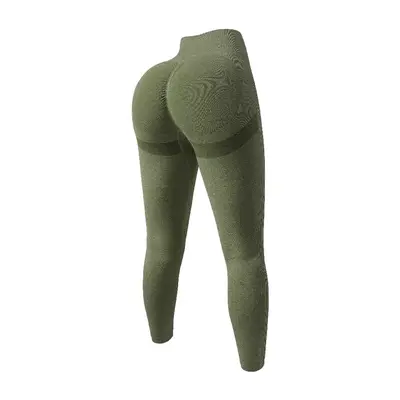Damen-Sport-Yoga-Leggings Hochbund schnelltrocknend Herbst-Winter Pfirsich-Design - 13