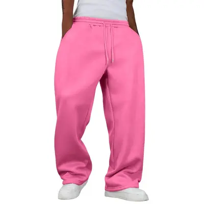 Unisex Jogginghose einfarbig, gefüttert, locker, weites Bein - 8
