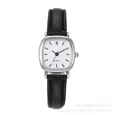 Damen-Quarzuhr quadratisch, Lederarmband - 11