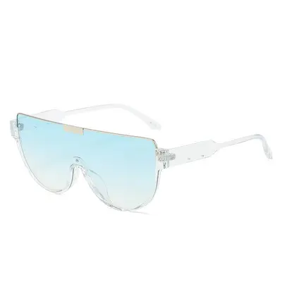 Damen-Sonnenbrille mit einteiligem Rahmen, Halbrund-Design, braun getönt - 8