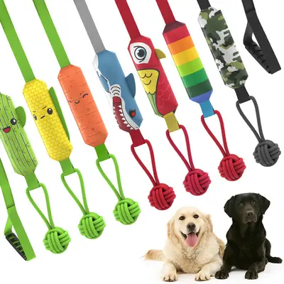 Dog Squeaky Toy with Rope Knot, Chew and Tug Pet Toy - 3
