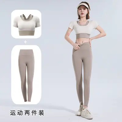 Universal size yoga pants women high waist pilates fitness set - 12
