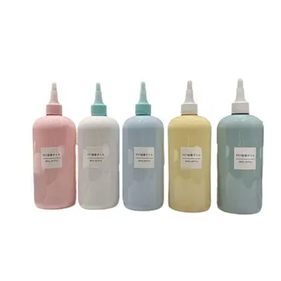 500ml Quetschflasche mit Drehverschluss und Spitzkappe für Kopfhautpflege