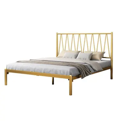 Avrupa Tarzı Modern Demir Yatak 1,5 m 1,8 m Tek ve Çift Kişilik