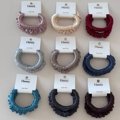Korean Style Satin Hair Ties Set, Silk-Like, High Elasticity