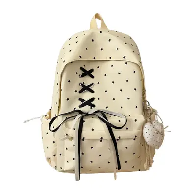 Polka Dot Bow Junior High Girls' Backpack Large Capacity - 9