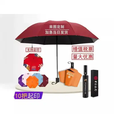 Large Double-Layer Reinforced Folding Umbrella with Vinyl UV Protection - 3
