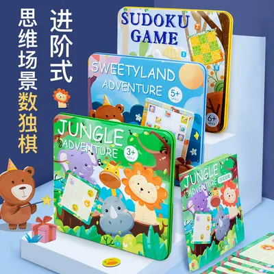 Magnetisches Sudoku-Logikspiel in Metalldose für Kinder