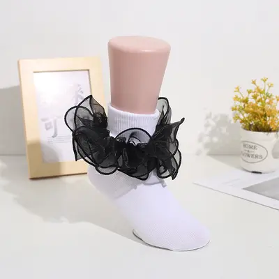 Çocuk dantelli prenses dans çorabı, kabarık, renkli, kız çocuklar için - 8