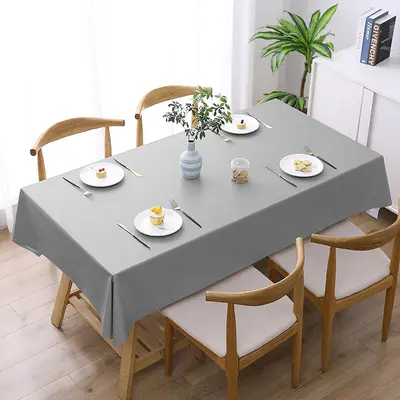 Waterproof PVC Tablecloth, Oil-Resistant, Solid Color, Rectangular and Round - 7
