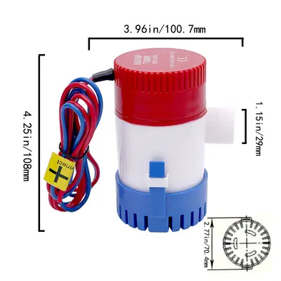 12V RV Water Pump 1100 GPH Submersible DC Pump for Yachts and RVs - 2