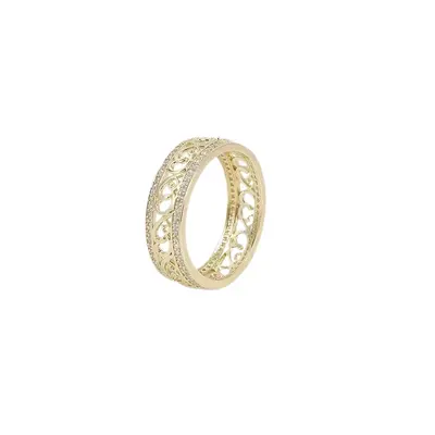Gold-plated copper zircon stone minimalist ring