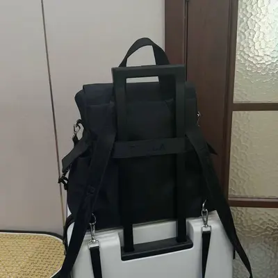 Pujia 2026 Ultra-Light Nylon Crossbody Backpack with Leather Trim - 4