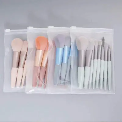 8 parçalı mini makyaj fırça seti, taşınabilir çanta, makaron makyaj fırça seti, göz farı fırçası, yumuşak kıllı allık fırçası, dudak fırçası - 7