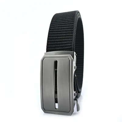 Men's Woven Nylon Fabric Ground Stall Belt Wholesale Factory Simple No Label Spring Automatic Buckle Online Store Gift Belt