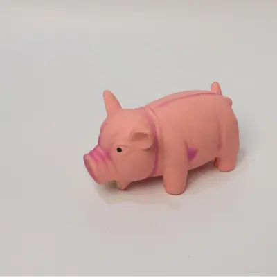 Pet Dog Squeaky Toy, Little Pink Pig, Multiple Squeaks - 3
