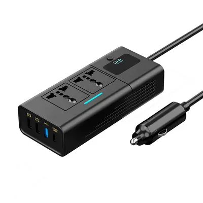 200W Car Inverter, Digital Display, DC12V to AC220V Power Converter - 6