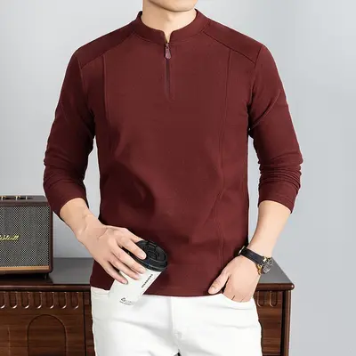 Herren Thermo-Unterziehshirt langarm, halber Rollkragen, Reißverschluss