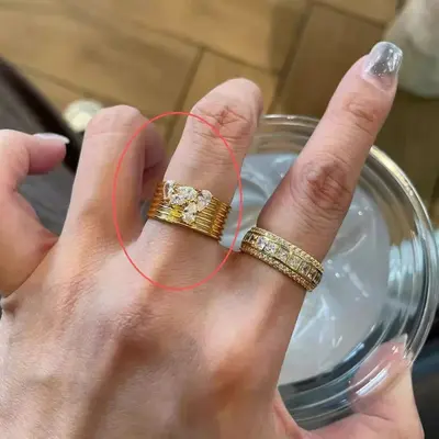 Golddiamantering, luxuriöses elegantes Design, Vintage-Stil Zeigefingerring - 10